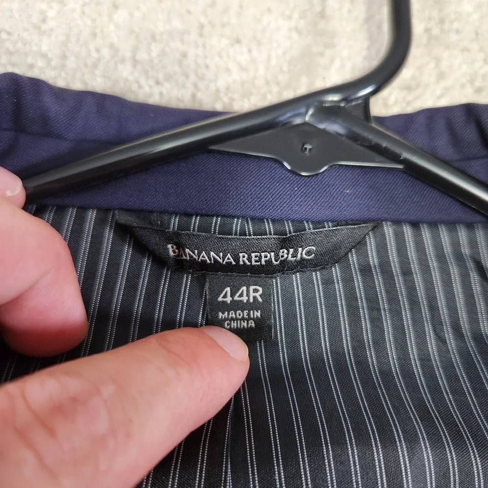 Banana Republic Blazer Men 44R Marzotto Super 120s Blue Italian Fabric Slim Fit